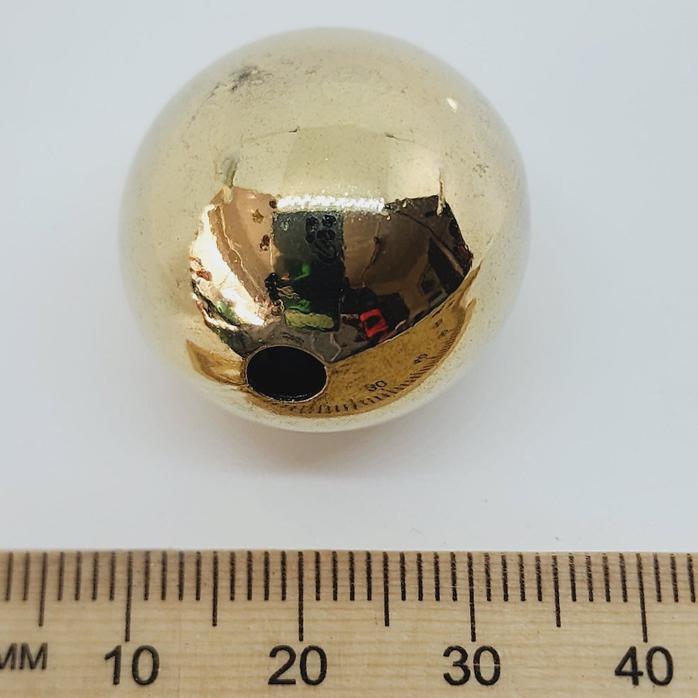 25mm Round (5) - Gold - Vintage Metalised Beads