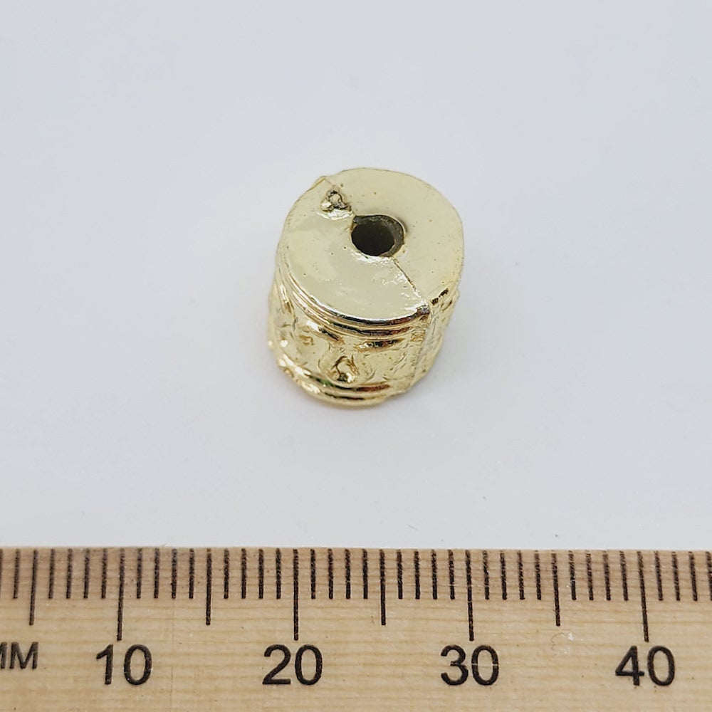 12x12mm Tube (25) - Gold - Vintage Metalised Beads