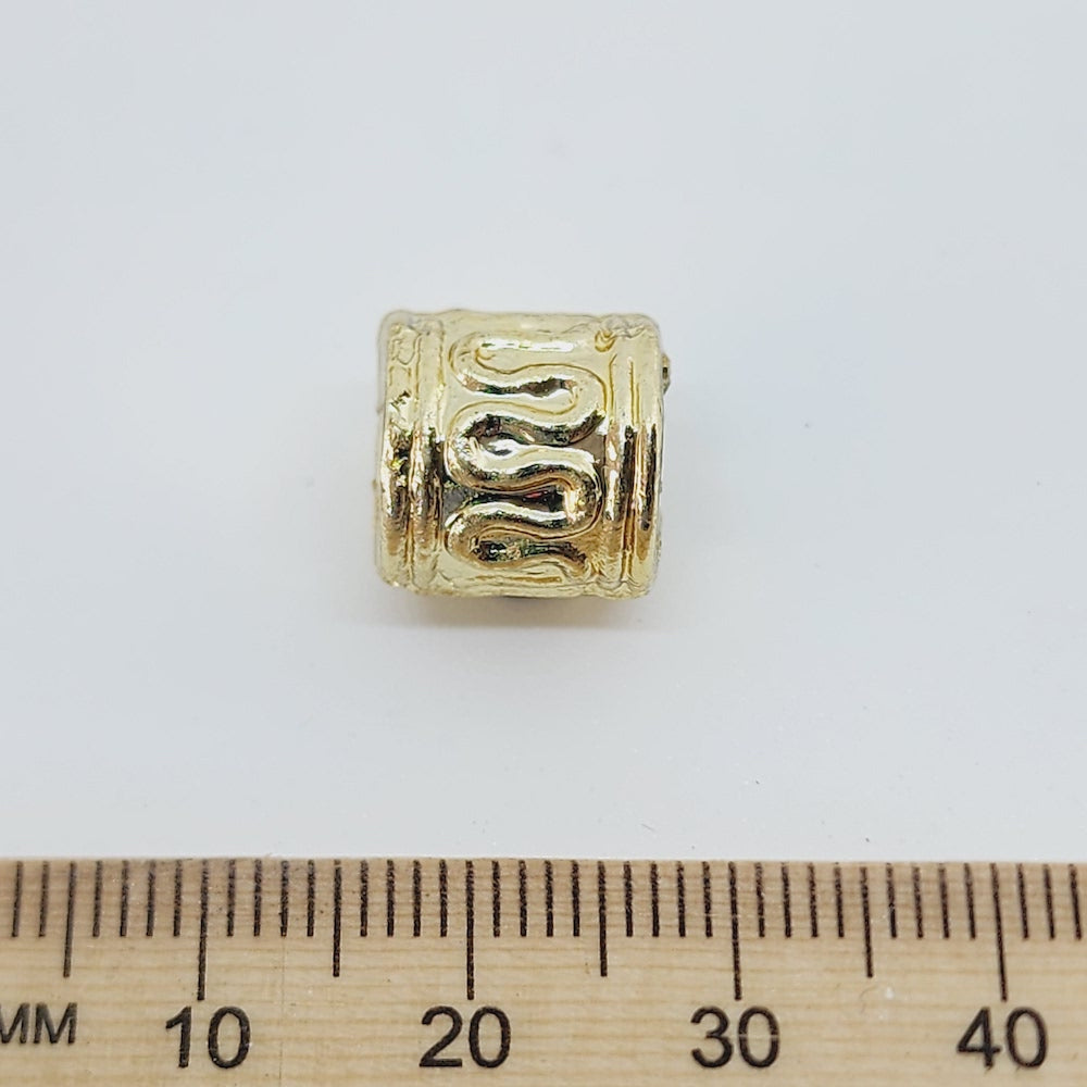 12x12mm Tube (25) - Gold - Vintage Metalised Beads