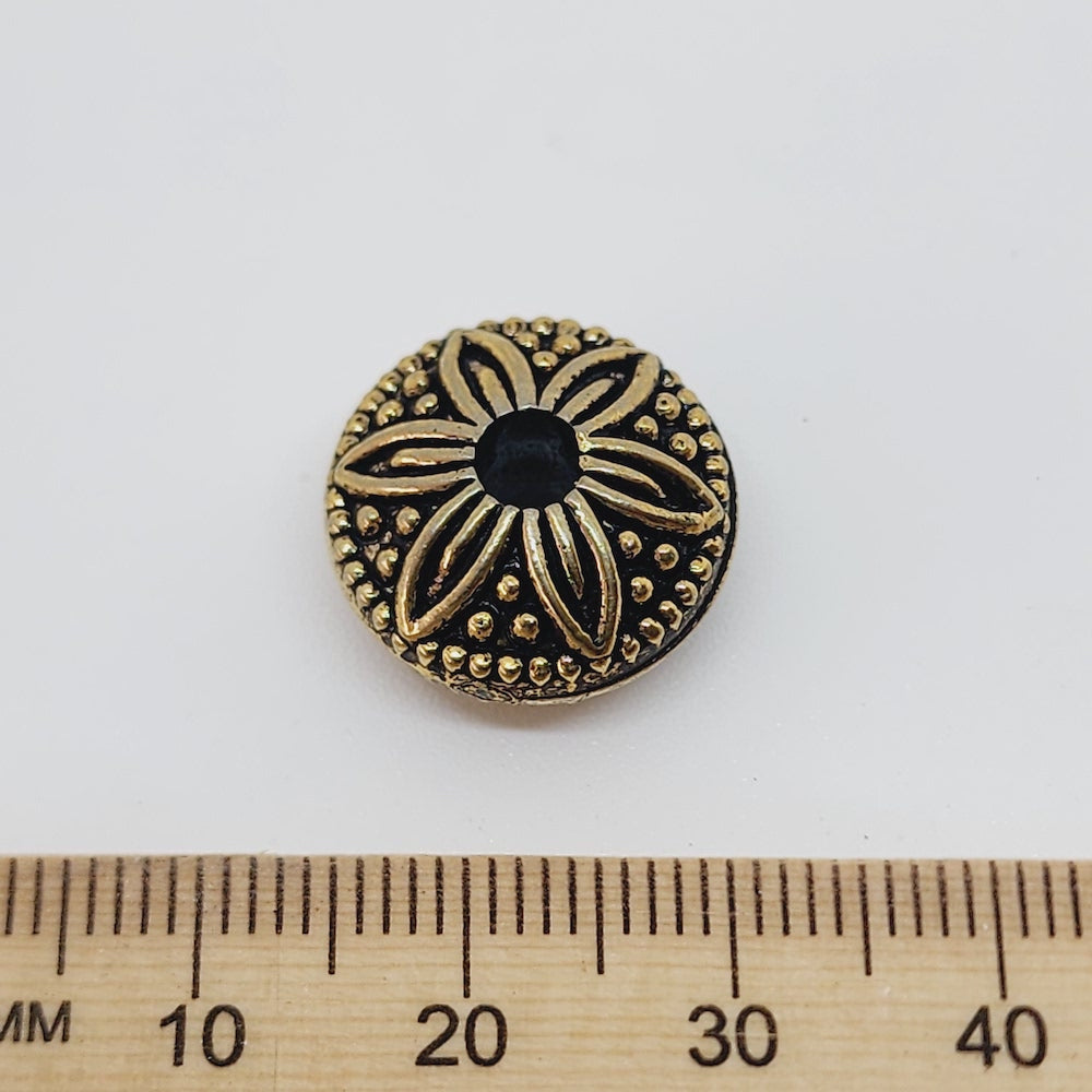 17x9mm UFO (10) - Antique Gold - Vintage Metalised Beads