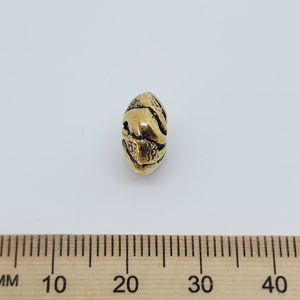 12x6mm UFO (10) - Antique Gold - Vintage Metalised Beads