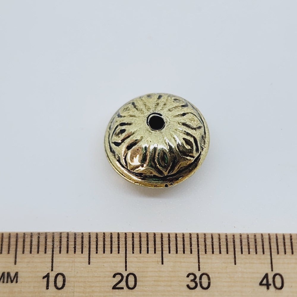 11x15mm UFO (10) - Antique Gold - Vintage Metalised Beads