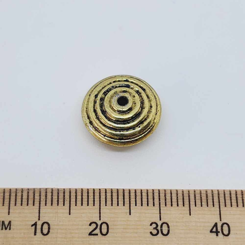 Saucer (25) - Antique Gold - Vintage Metalised Beads