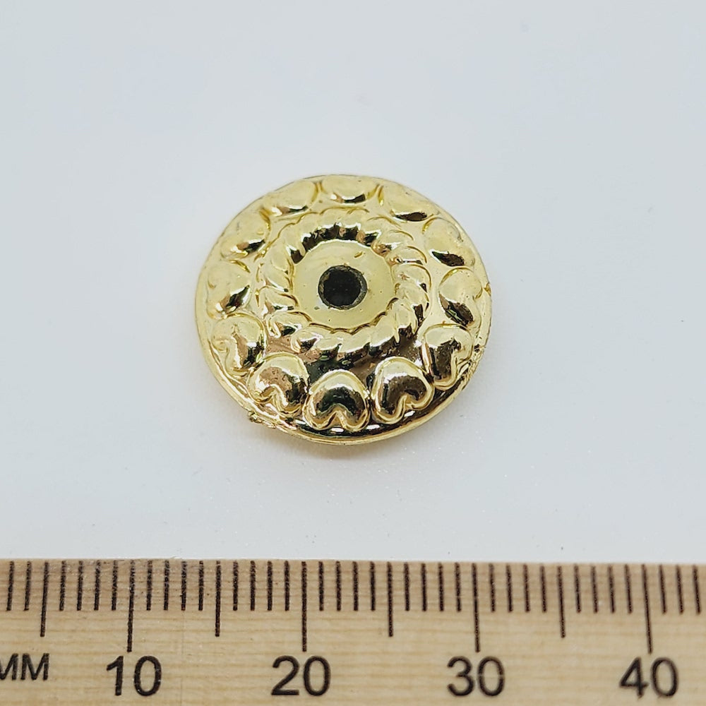 7x18mm Wheel (25) - Gold - Vintage Metalised Beads