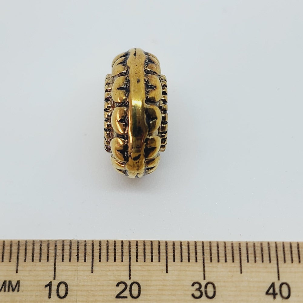 7x18mm Wheel (25) - Antique Gold - Vintage Metalised Beads