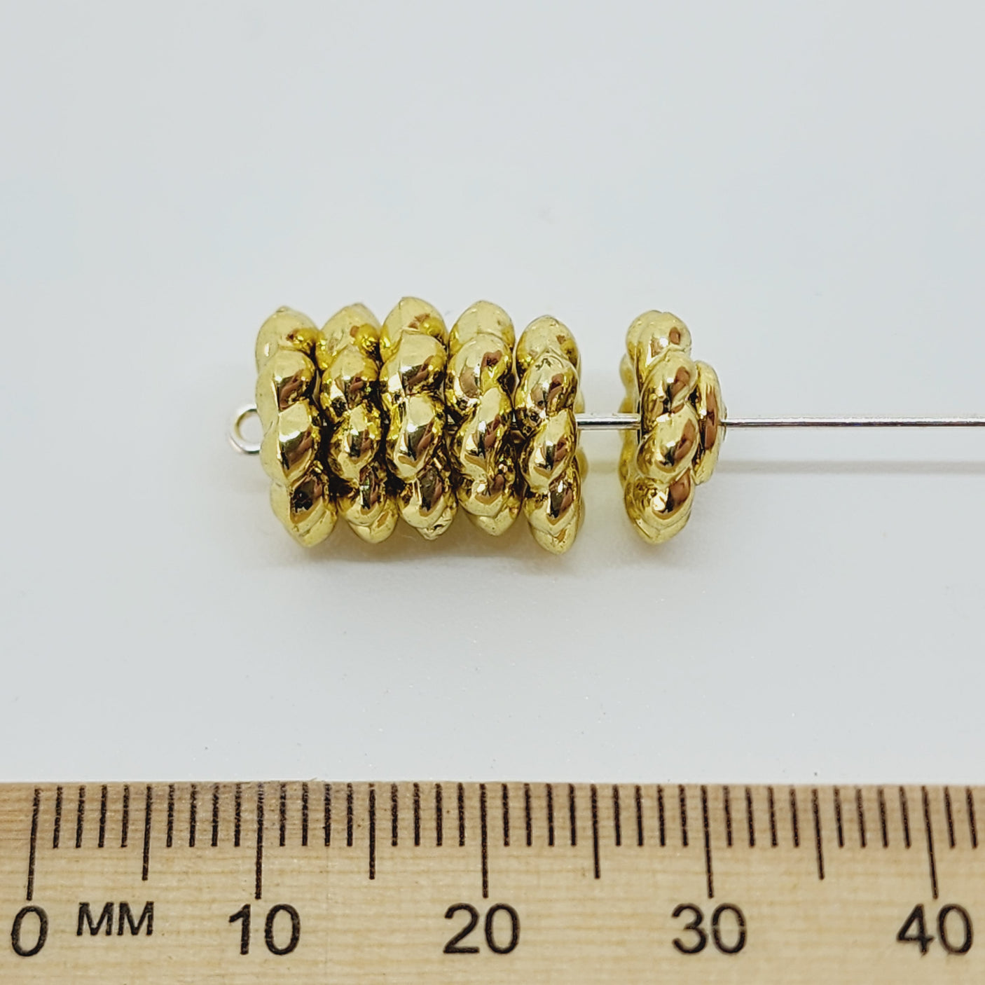 3x12mm Wheel (25) - Gold - Vintage Metalised Beads