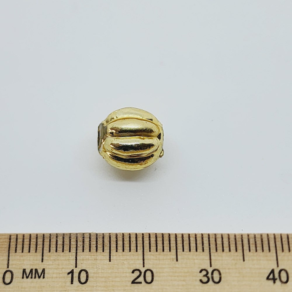 10mm Onion (50) - Gold - Vintage Metalised Beads