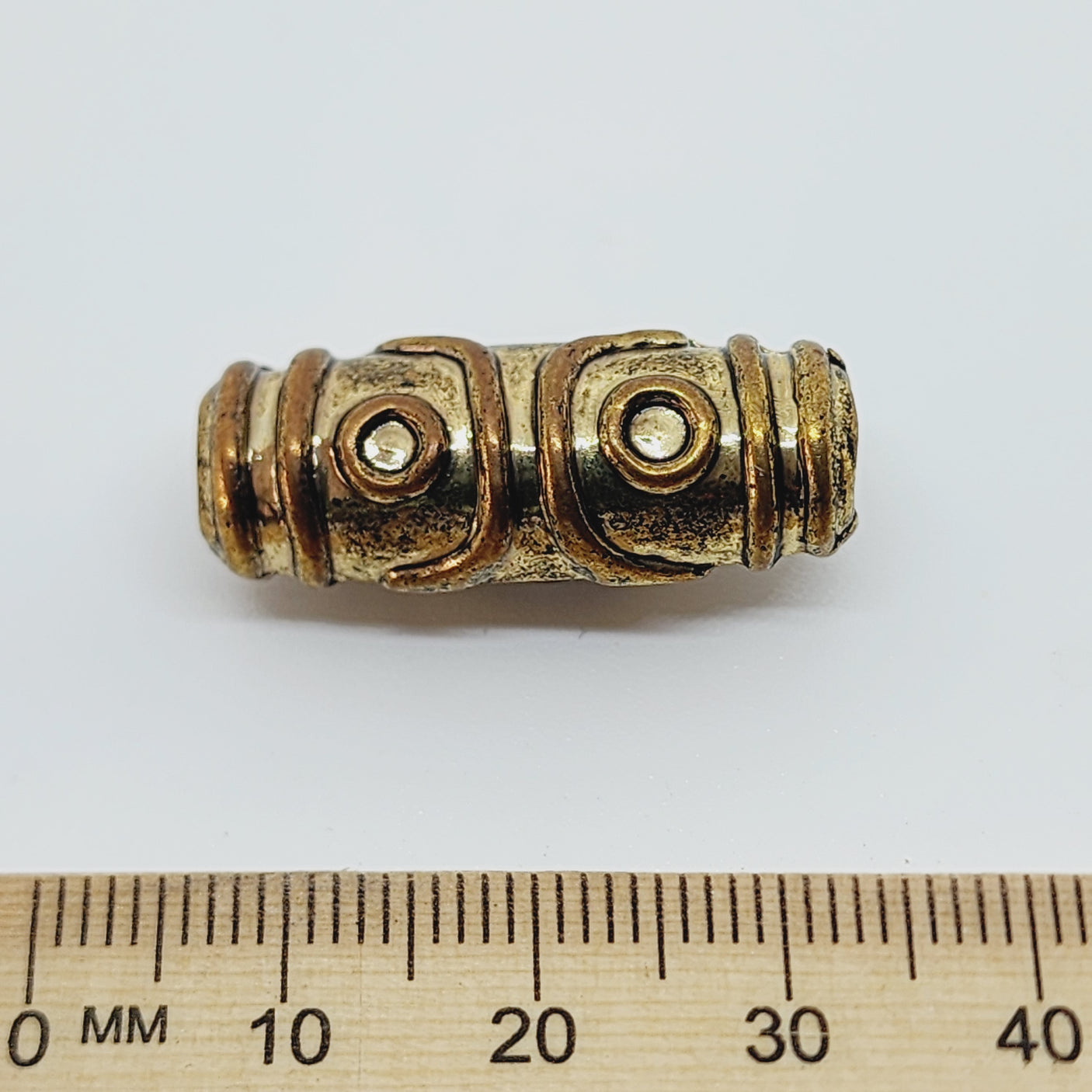 28x11mm Tube (10) - Antique Gold - Persian Style Vintage Beads