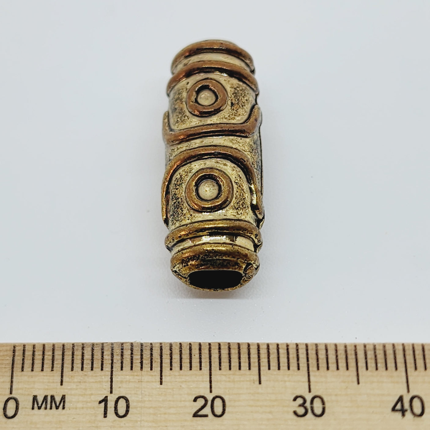 28x11mm Tube (10) - Antique Gold - Persian Style Vintage Beads