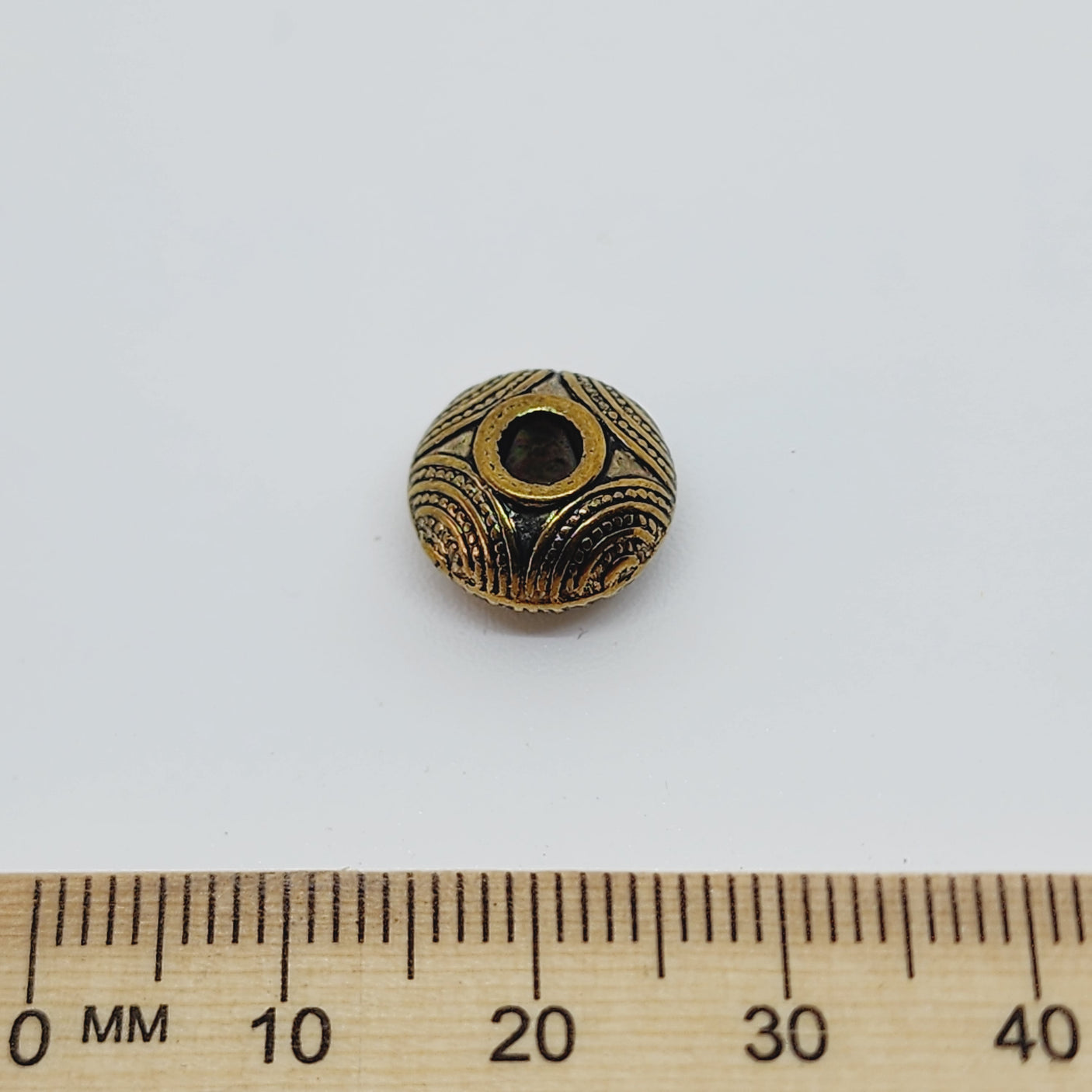 7x12mm Rondelle (10) - Antique Gold - Vintage Metalised Beads