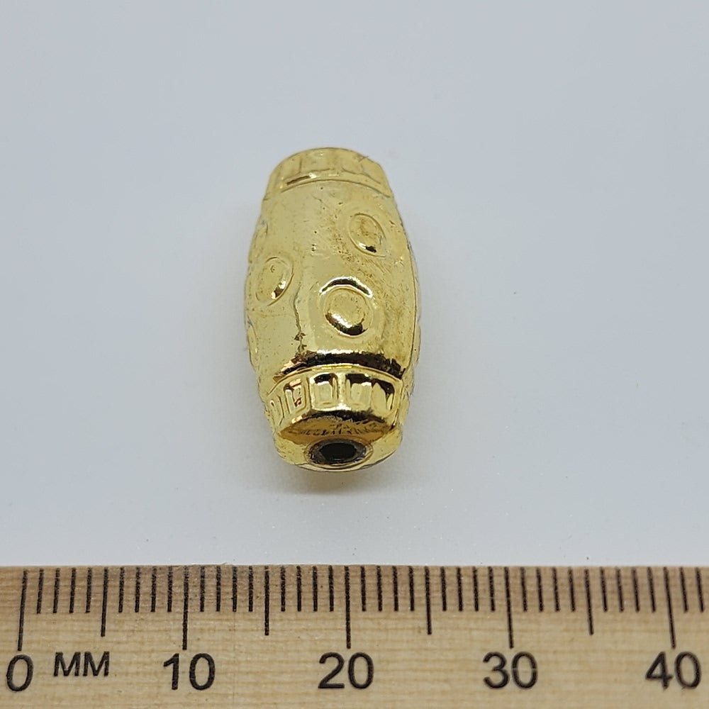 22x12mm Barrel (25) - Gold - Vintage Metalised Beads
