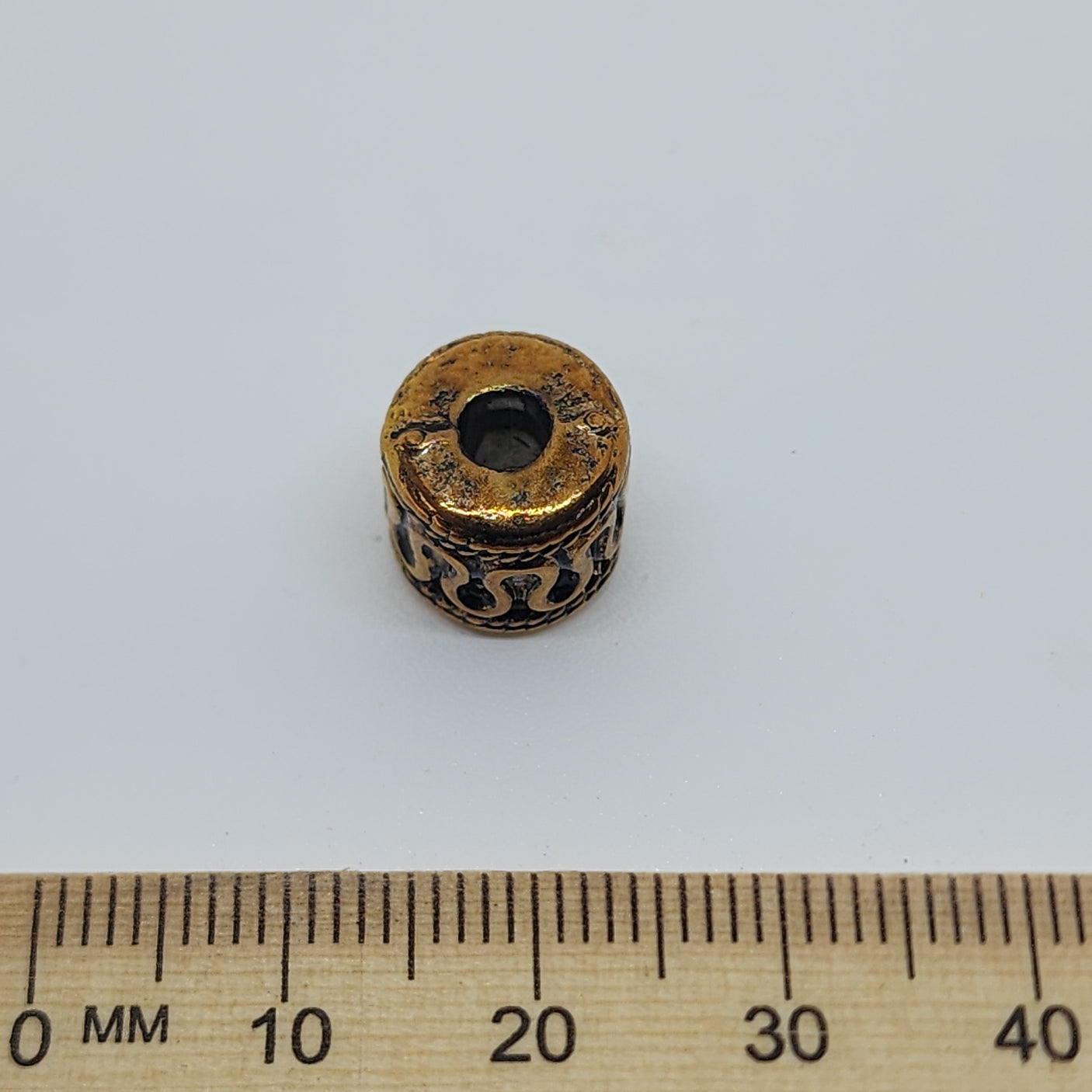 11x10mm Tube (10) - Antique Gold - Vintage Metalised Beads