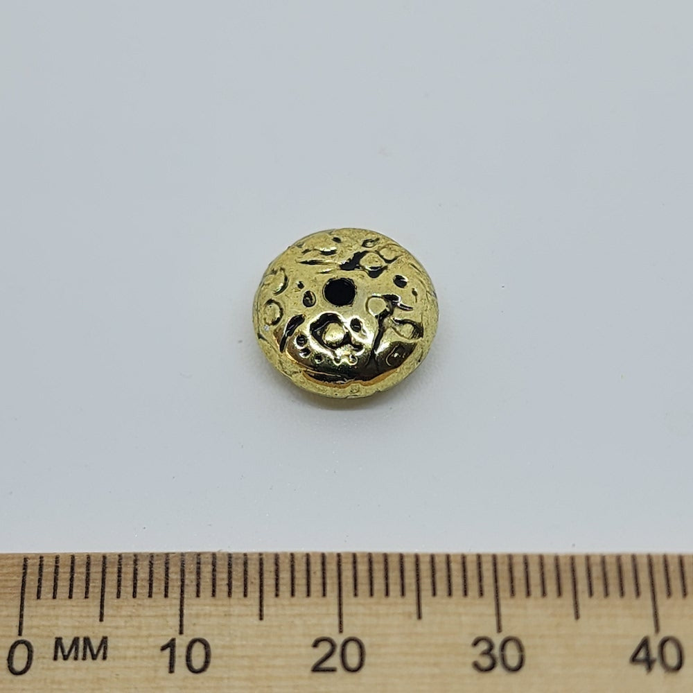 6x13mm Rondelle (25) - Antique Gold - Vintage Metalised Beads