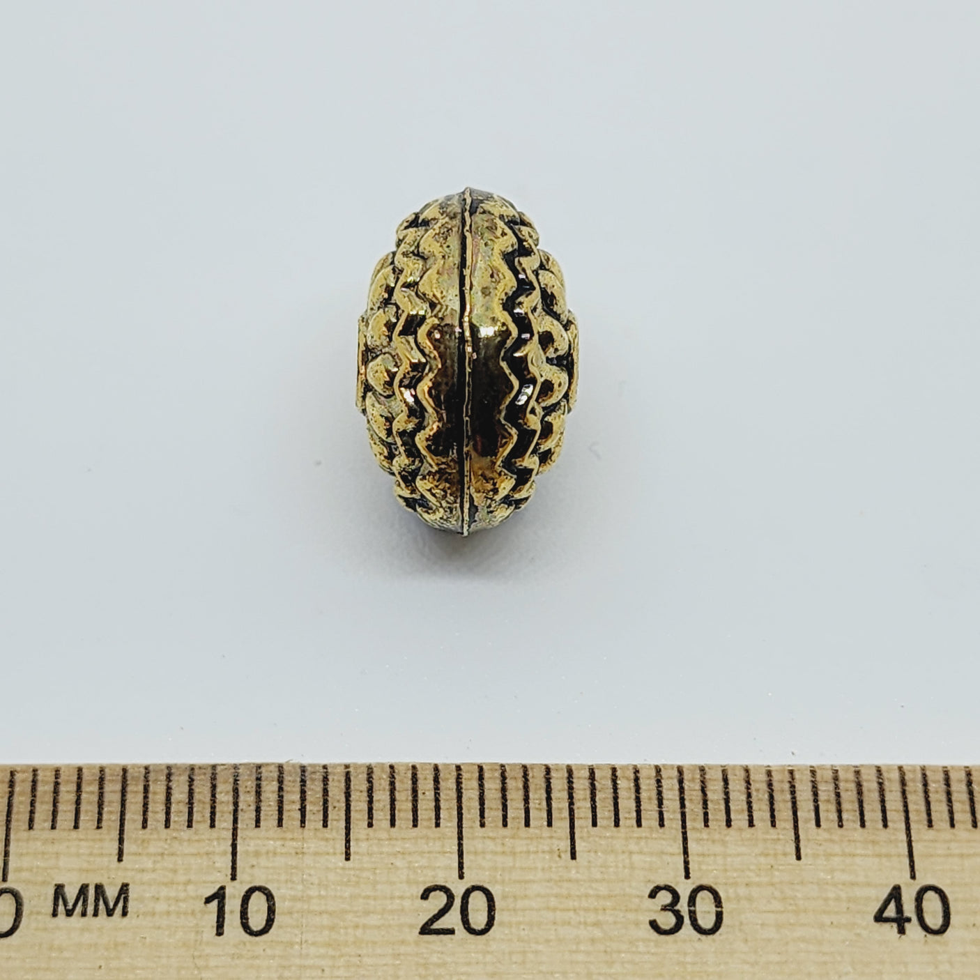 16x10mm UFO (10) - Antique Gold - Vintage Metalised Plastic