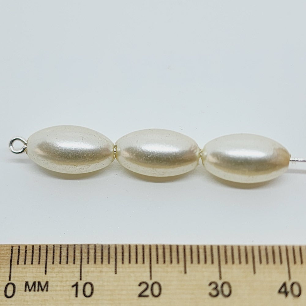 14x8mm Rice (10) - Cream - Vintage Acrylic Pearls