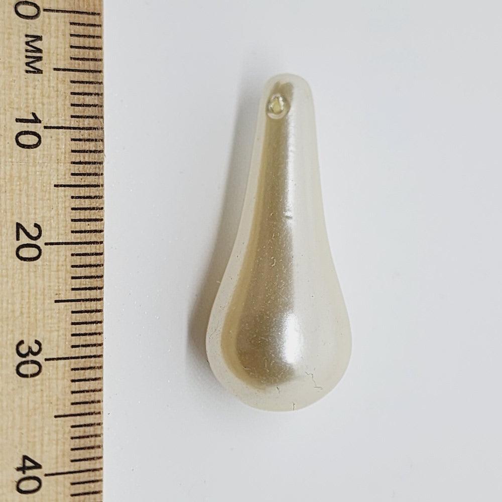 31x14mm Drop (10) - Cream - Top Drilled - Acrylic Vintage Pearls