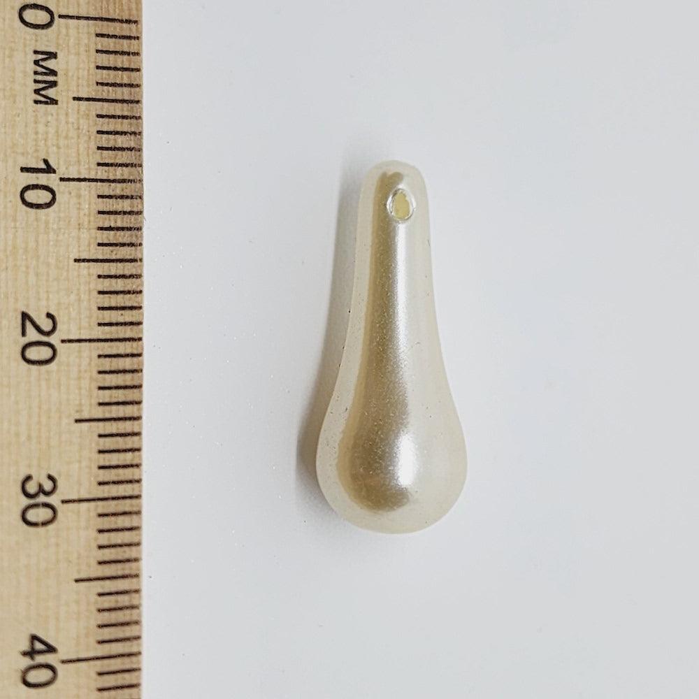 25x11mm Drop (10) - Cream - Top Drilled - Acrylic Vintage Pearls