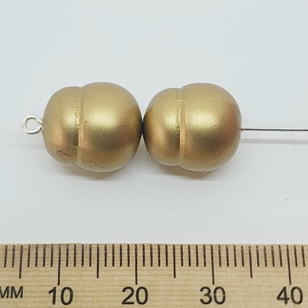 14x12mm Potato (10) - Matte Gold - Vintage Art Deco Style Lucite Beads