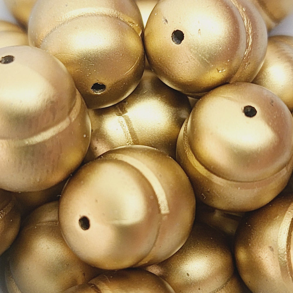 14x12mm Potato (10) - Matte Gold - Vintage Art Deco Style Lucite Beads