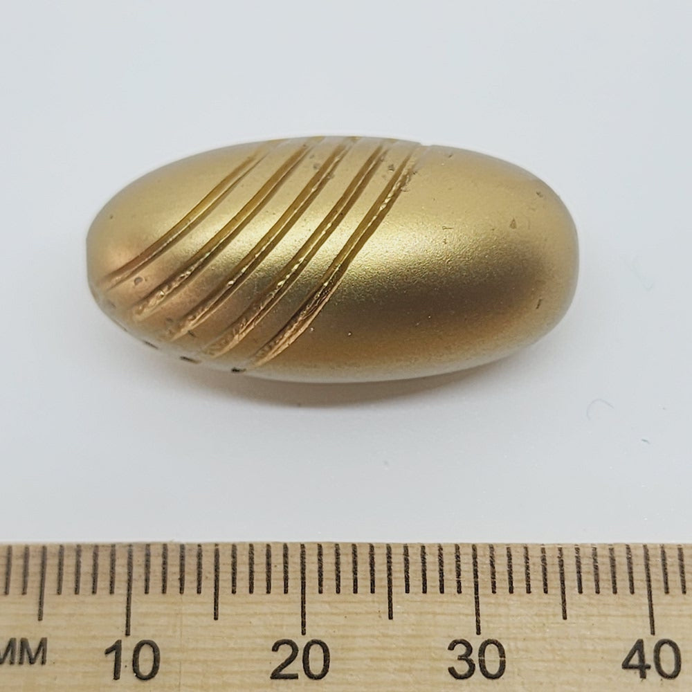 30x15mm Oval (10) - Matte Gold - Vintage Art Deco Style Lucite Beads