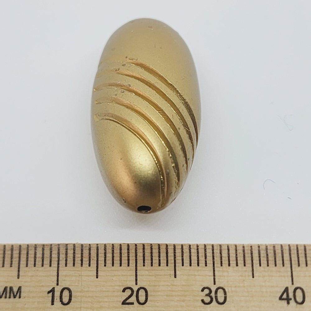30x15mm Oval (10) - Matte Gold - Vintage Art Deco Style Lucite Beads