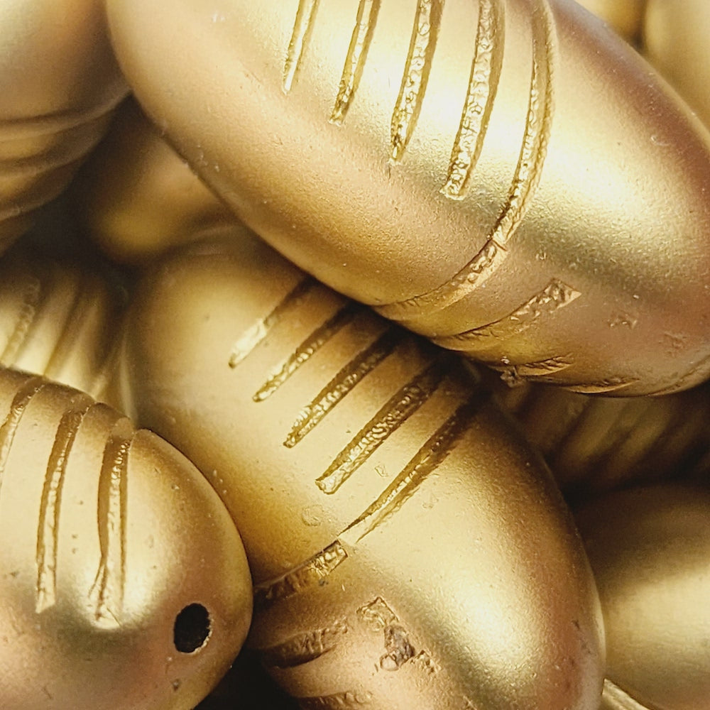 30x15mm Oval (10) - Matte Gold - Vintage Art Deco Style Lucite Beads