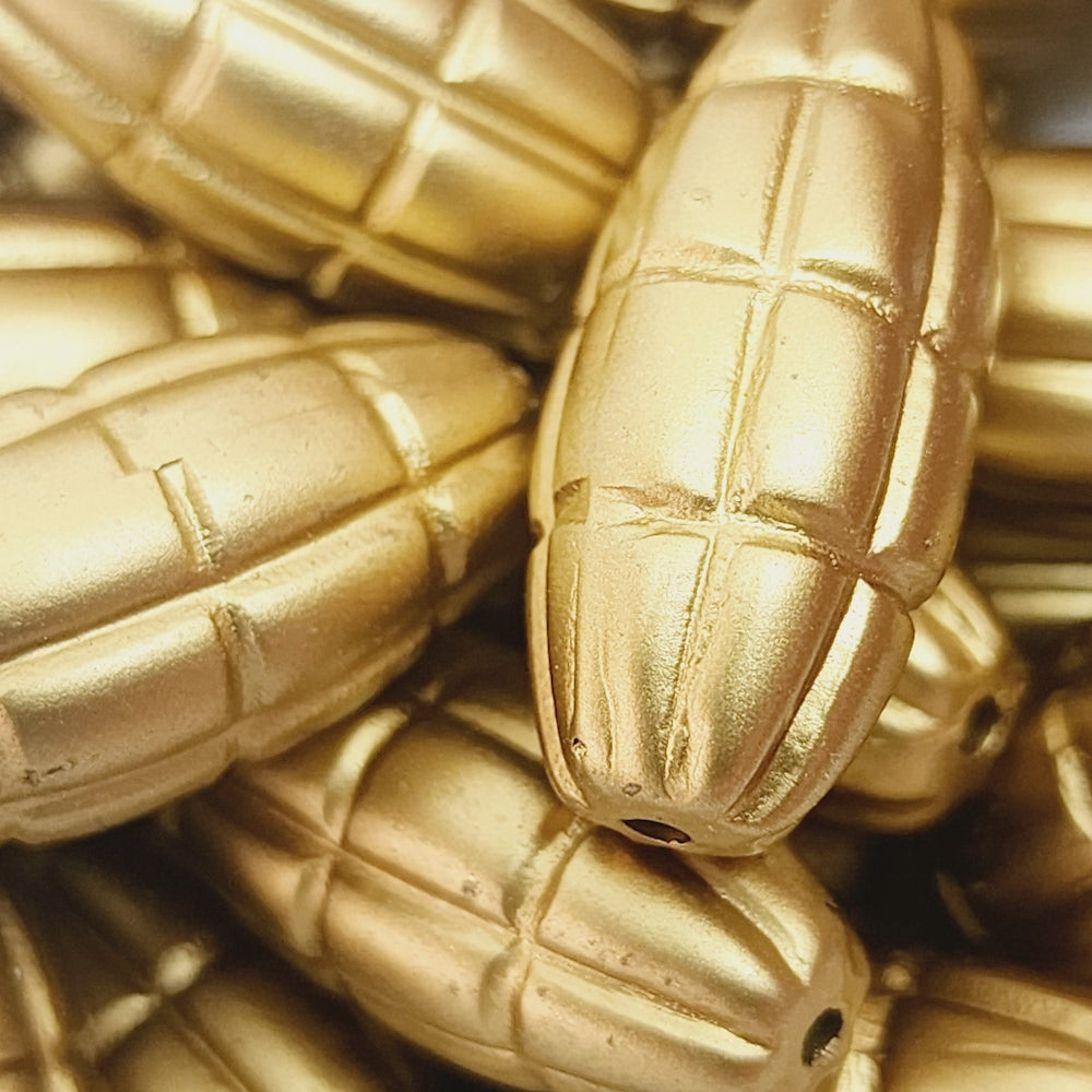 25x10mm Rice (10) - Matte Gold - Vintage Art Deco Style Lucite Beads