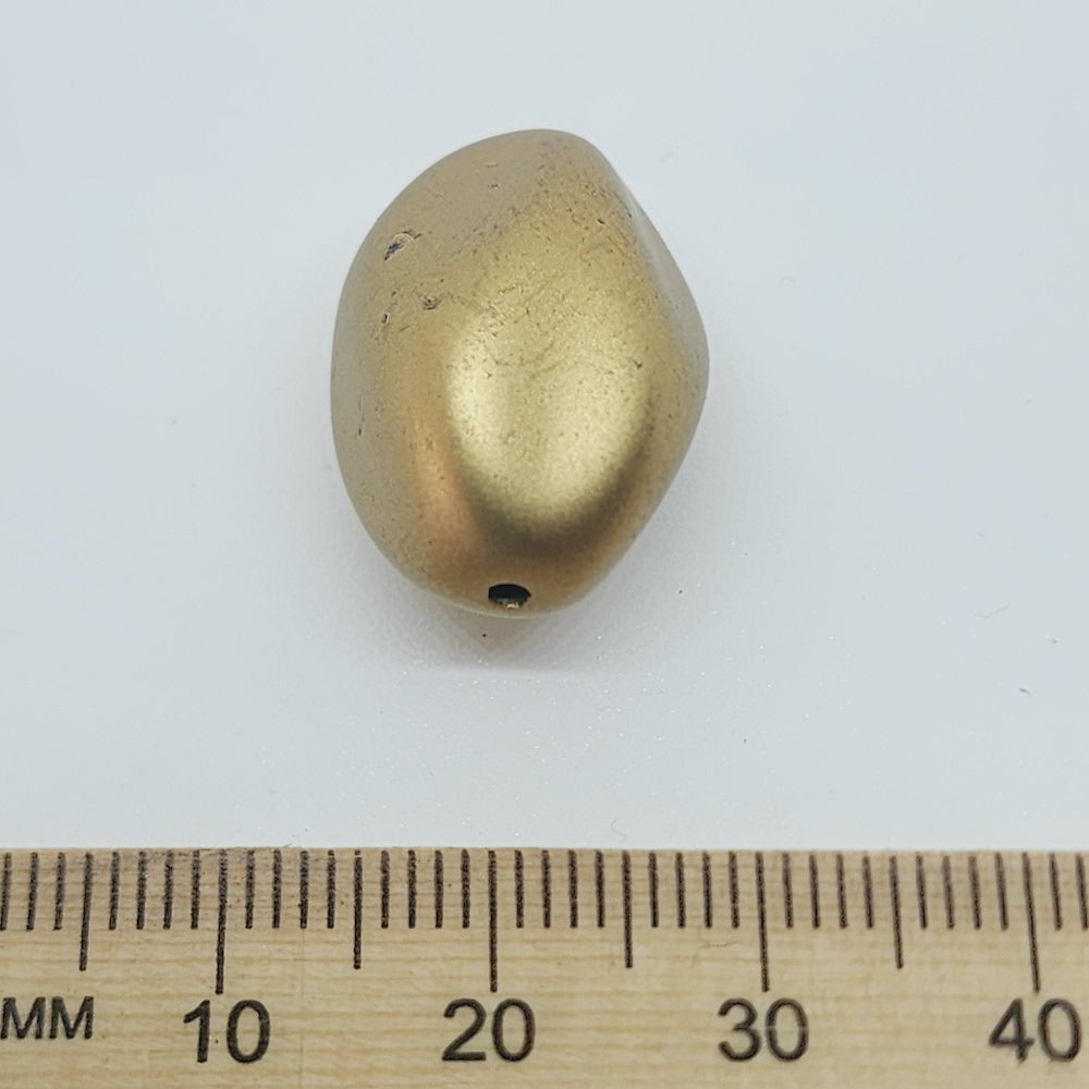 20x14mm Nugget (10) - Matte Gold - Vintage Art Deco Style Lucite Beads