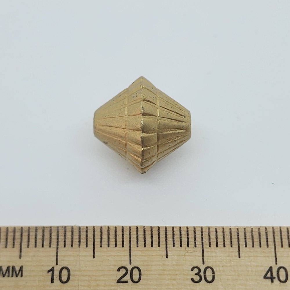 14mm Bicone (10) - Matte Gold - Vintage Art Deco Style Lucite Beads