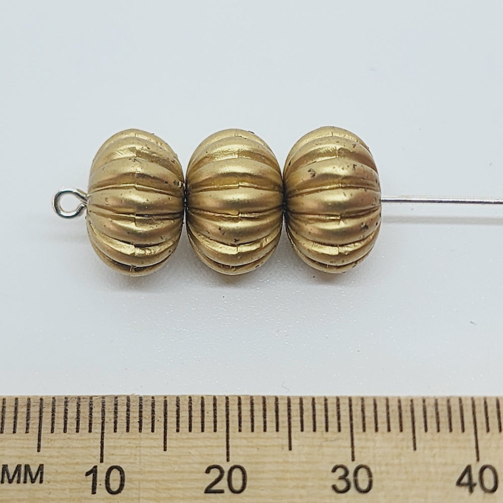 8x12mm Melon (10) - Matte Gold - Vintage Art Deco Style Lucite Beads