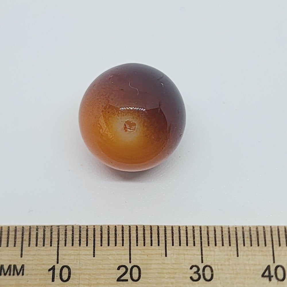 16mm Round (10) - Tan/Black - Vintage Lucite Beads