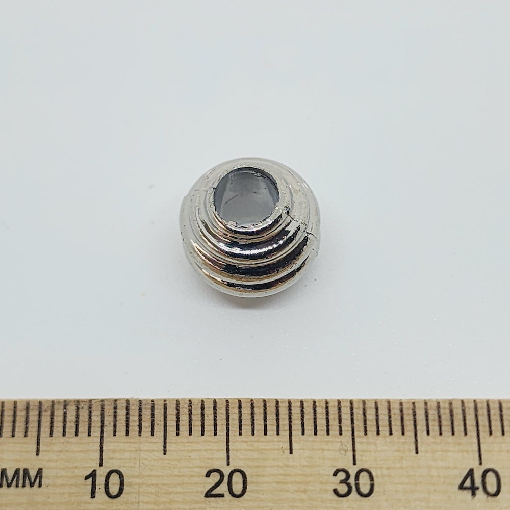 12mm Round (10) - Silver - Vintage Metalised Beads