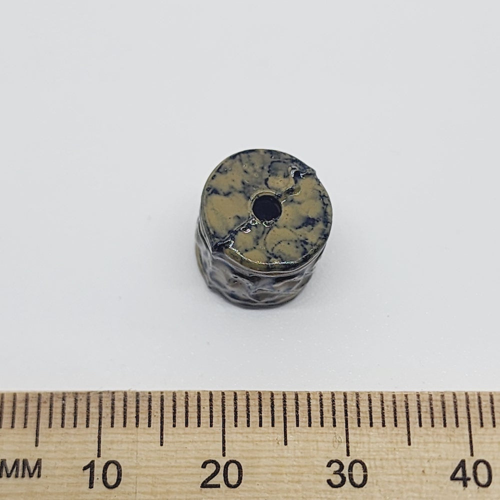 11x11mm Tube (25) - Khaki - Pottery Look Lucite Beads - Glossy