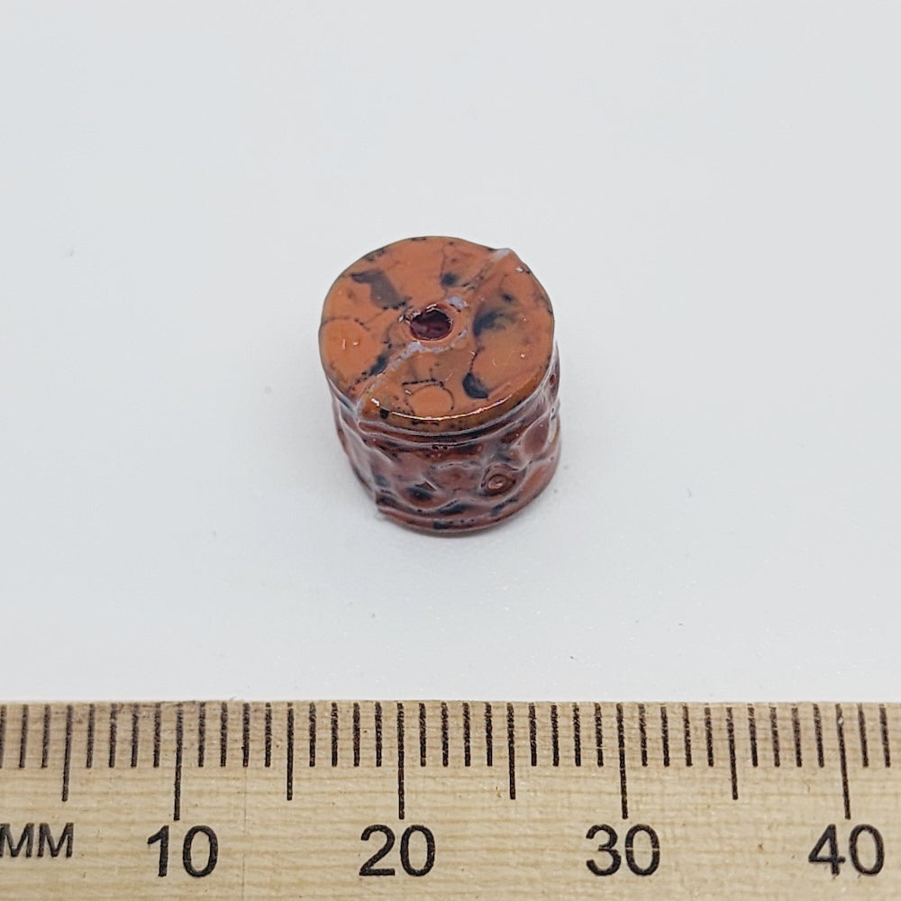 11x11mm Tube (25) - Medium Brown - Pottery Look Lucite Beads - Glossy