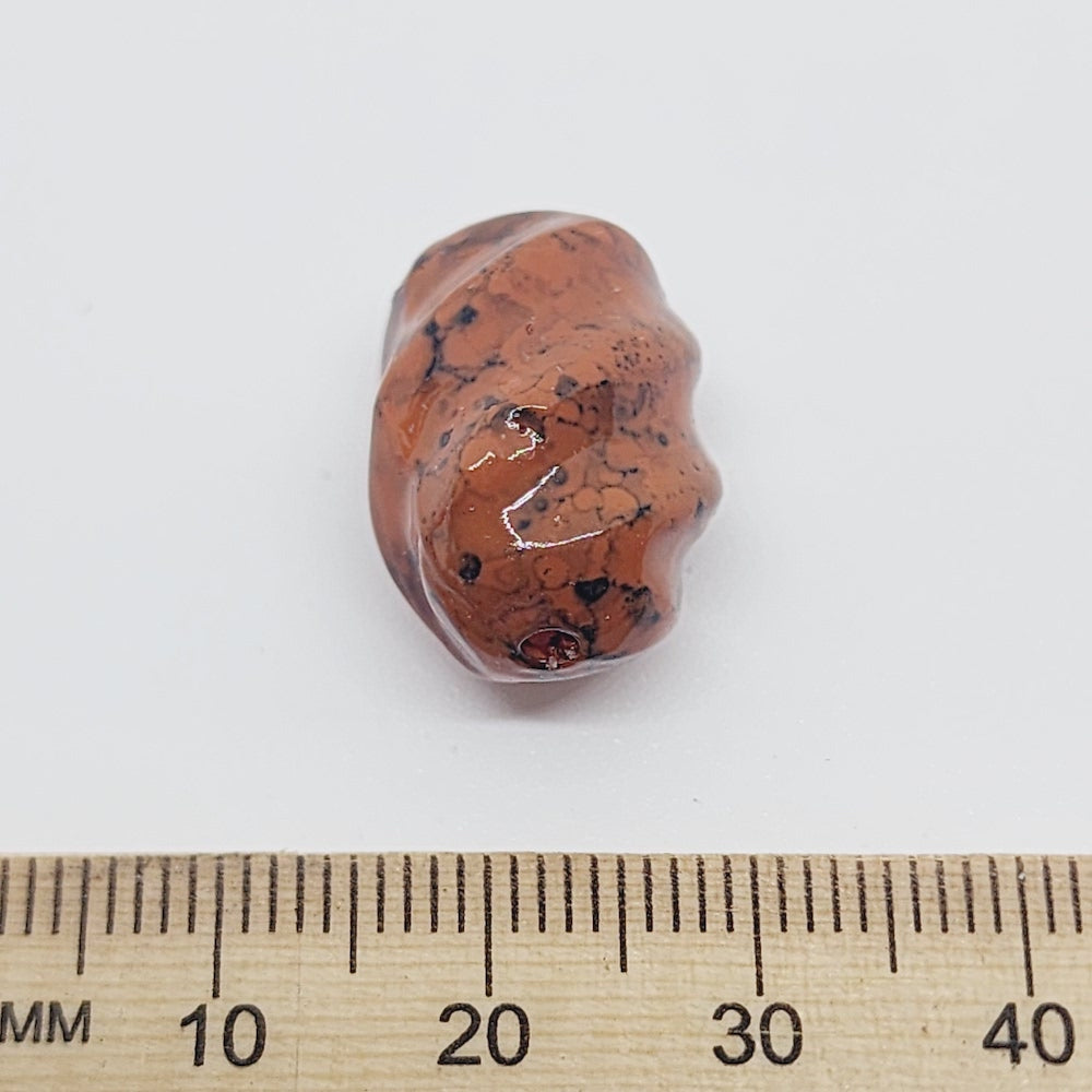 20x14mm Spiral (25) - Medium Brown - Pottery Look Lucite Beads - Glossy