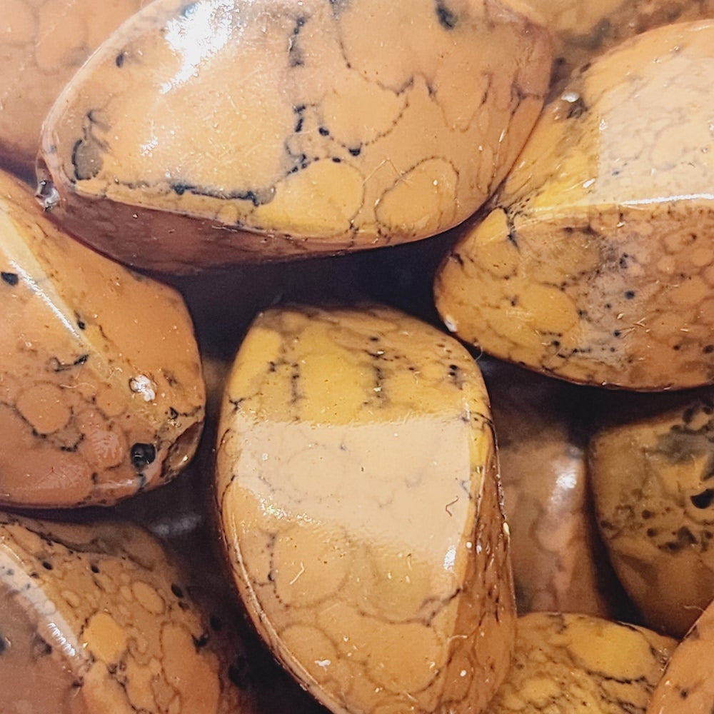 23x16mm Twisted Oval (25) - Medium Brown - Pottery Look Lucite Beads - Glossy