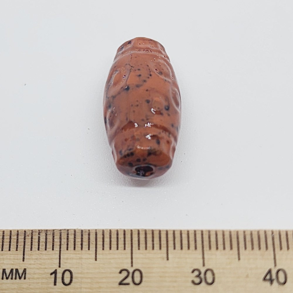 22x12mm Barrel (25) - Medium Brown - Pottery Look Lucite Beads - Glossy