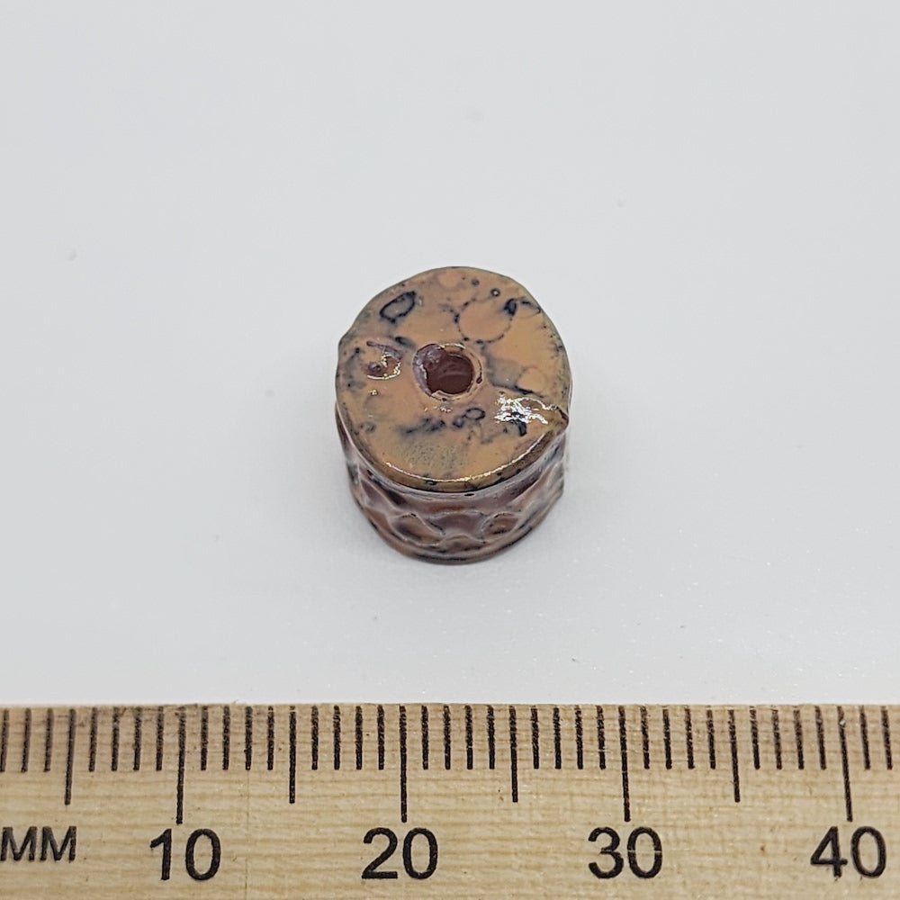 11x11mm Tube (25) - Light Brown - Pottery Look Lucite Beads - Glossy