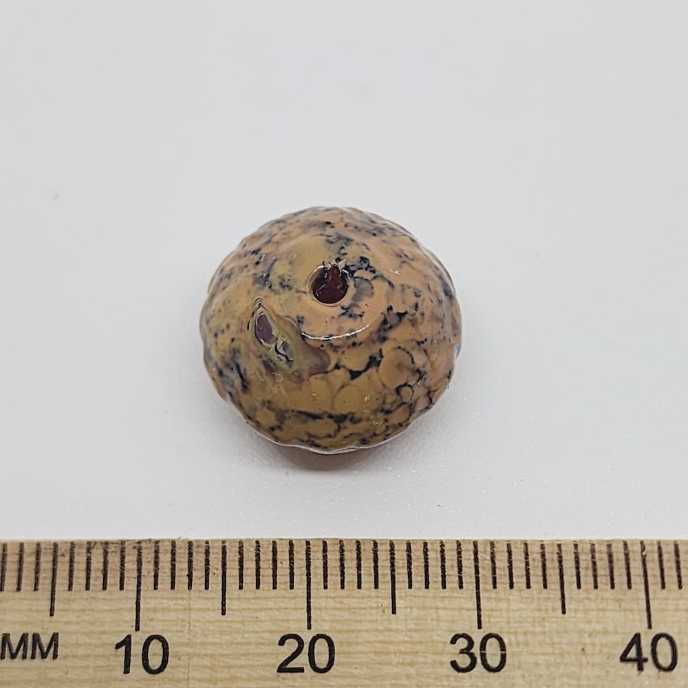 12x16mm Rondelle (25) - Light Brown - Pottery Look Lucite Beads - Glossy