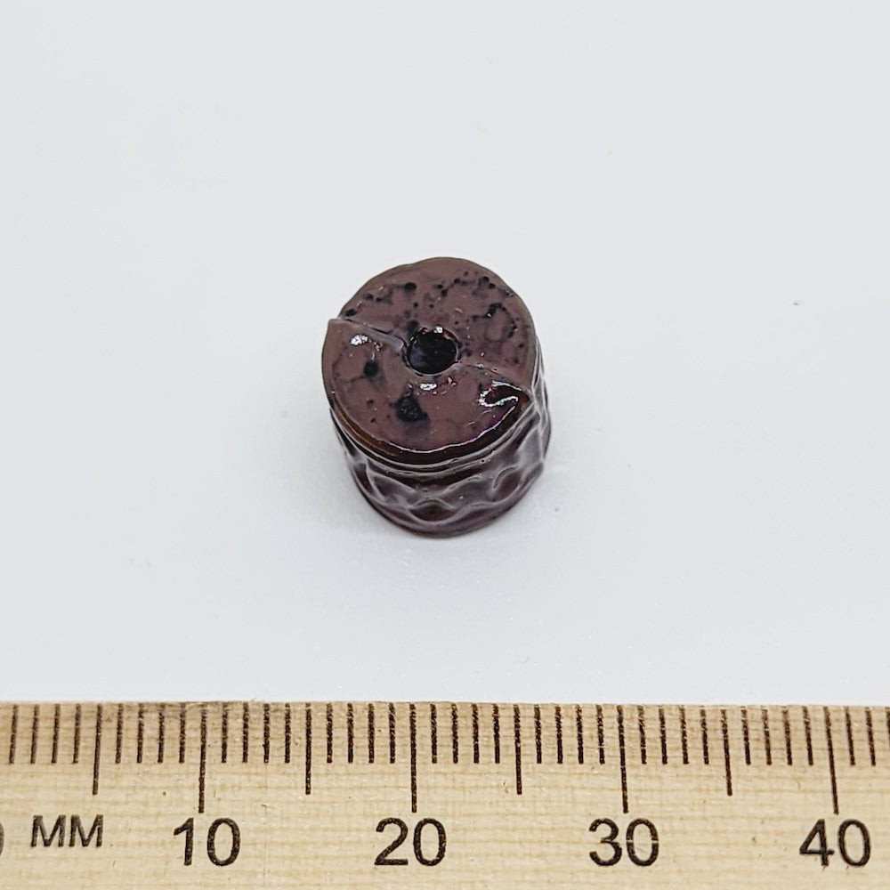 11x11mm Tube (25) - Dark Brown - Pottery Look Lucite Beads - Glossy