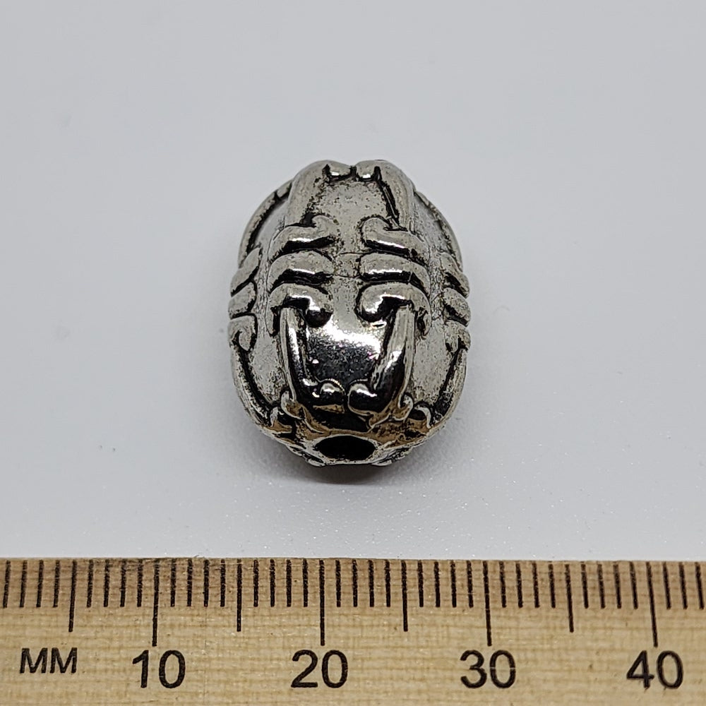 19x14~15mm Barrel (10) - Antique Silver - Vintage Metalised Beads