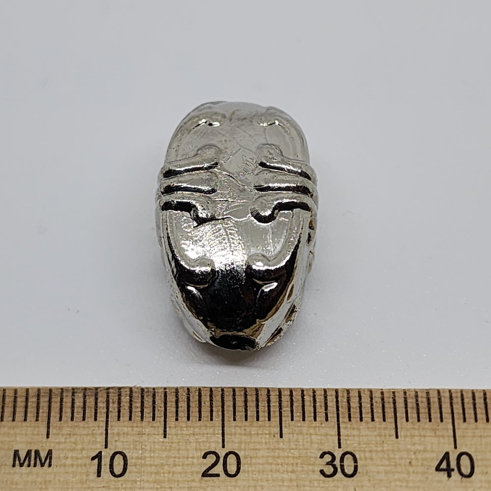 24x18mm Squared Oval (10) - Antique Silver - Vintage Metalised Beads