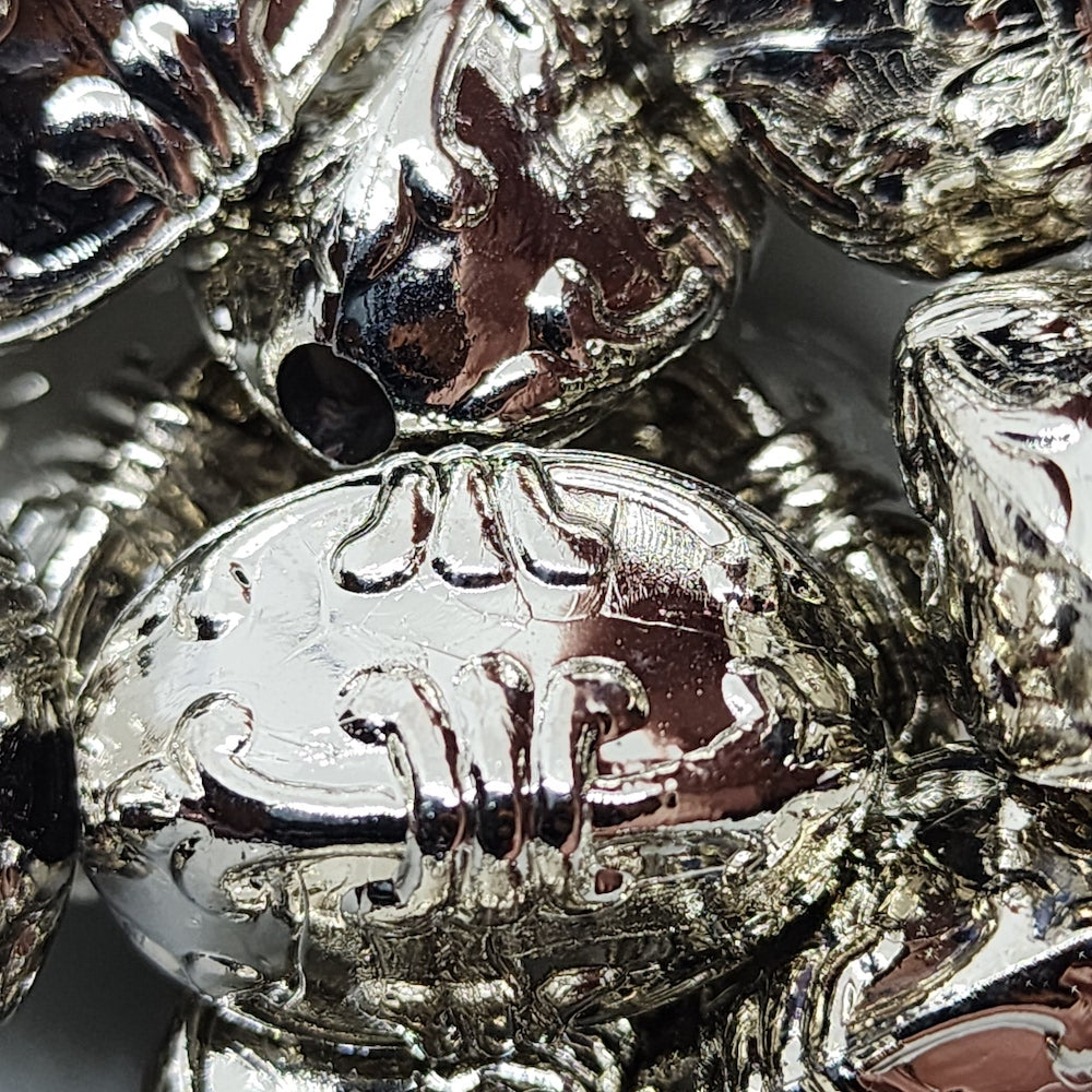 24x18mm Squared Oval (10) - Antique Silver - Vintage Metalised Beads