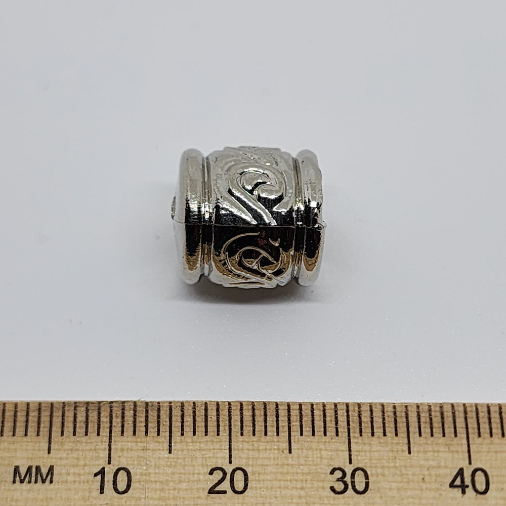 Tube (10) - Silver - Vintage Metalised Beads