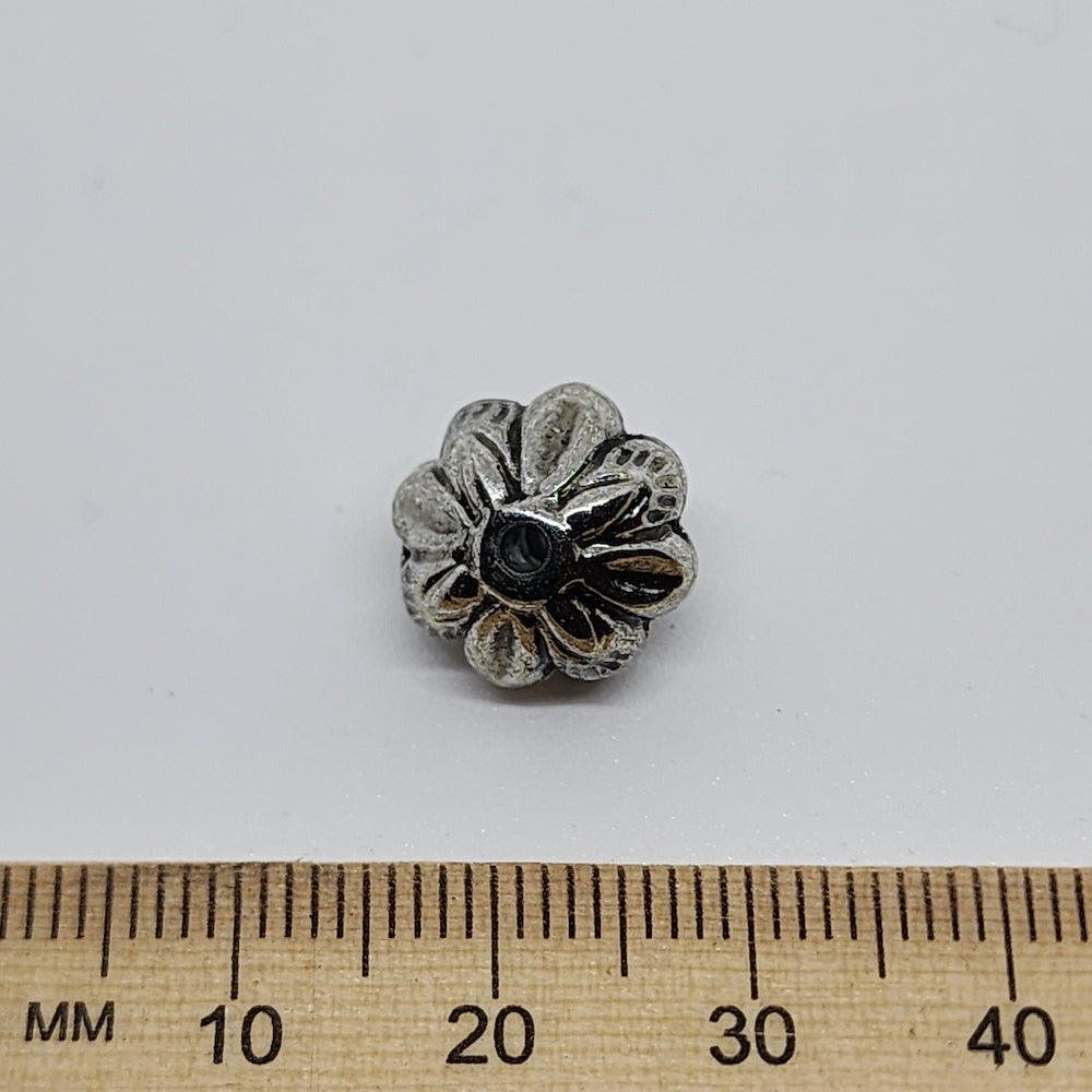 10x12mm Melon (10) - Antique Silver - Vintage Metalised Beads