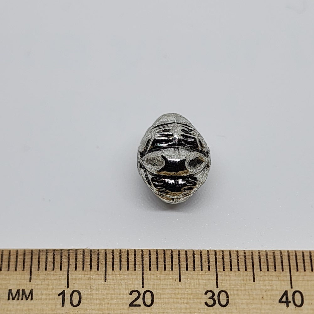 10x12mm Melon (10) - Antique Silver - Vintage Metalised Beads