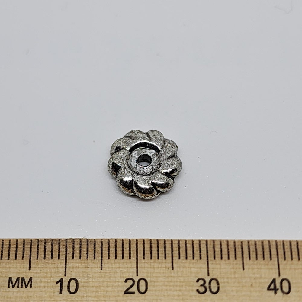 3x12mm Wheel (25) - Antique Silver - Vintage Metalised Beads