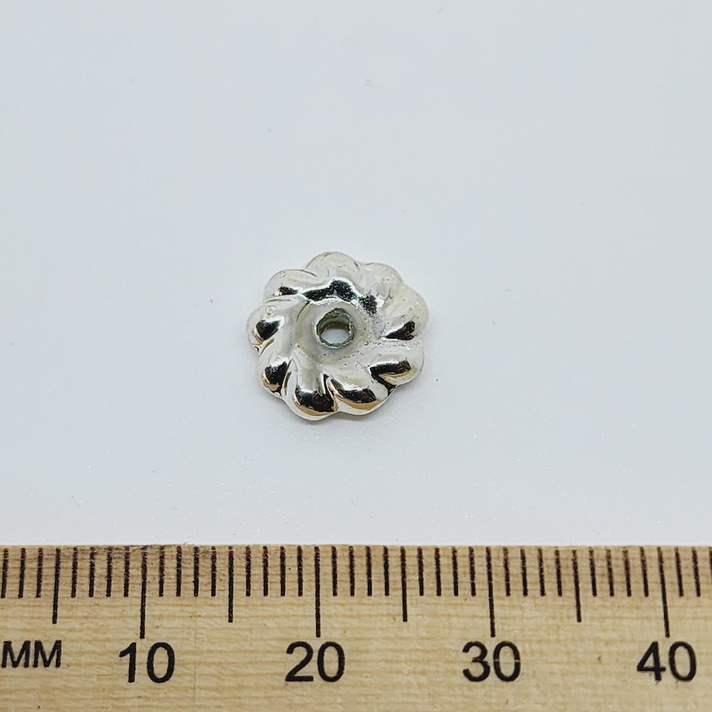 3x12mm Wheel (25) - Silver - Vintage Metalised Beads