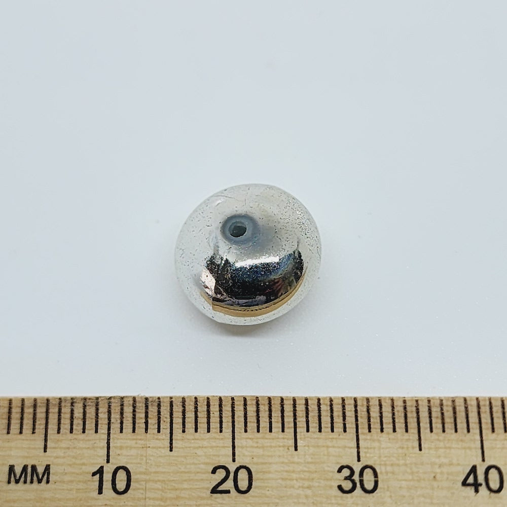 9x13mm Rondelle (25) - Silver - Vintage Metalised Beads