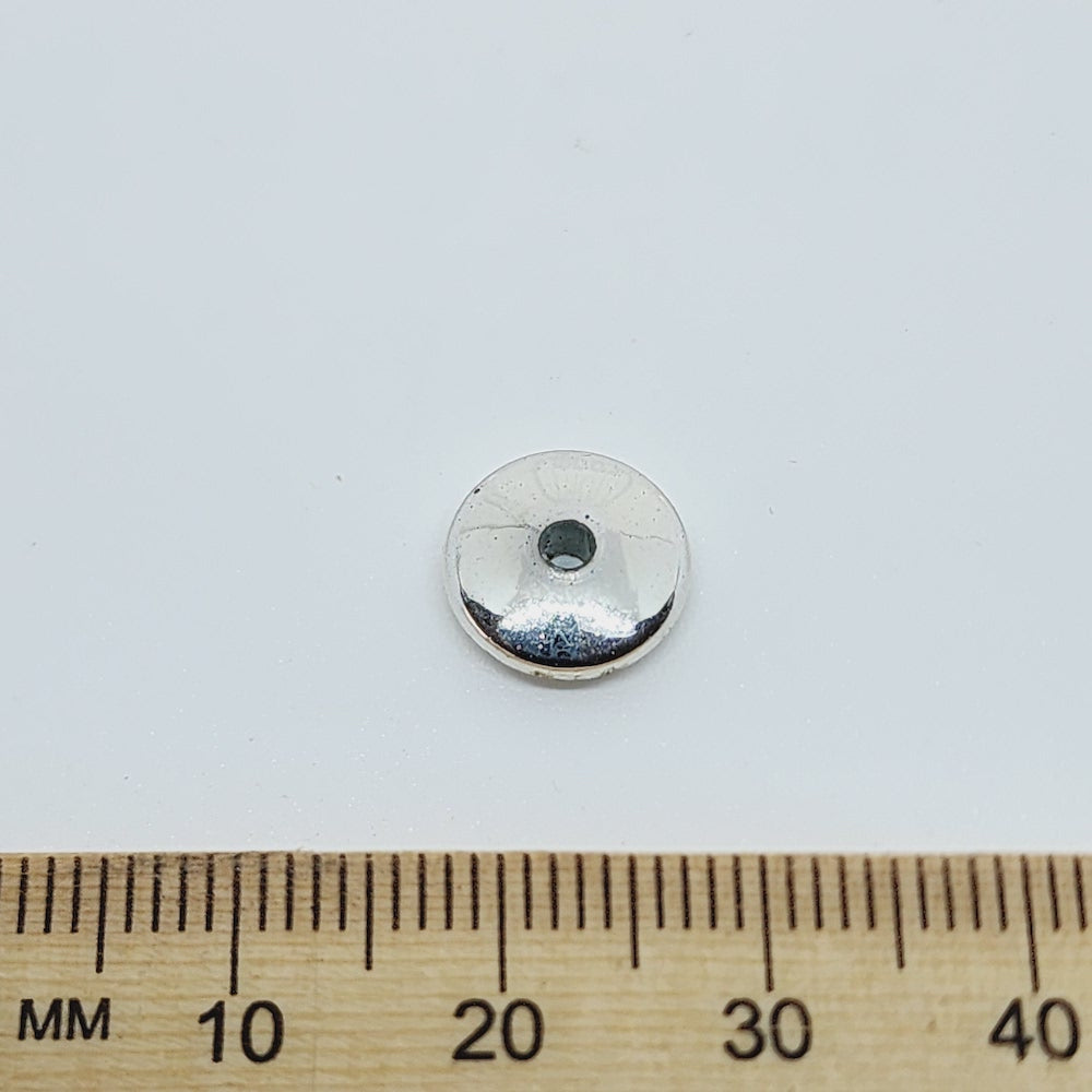 3x10mm Disc (50) - Silver - Vintage Metalised Beads